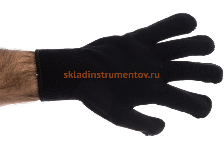 Трикотажные перчатки СИБРТЕХ, акрил, ПВХ гель Протектор, чёрные, оверлок, 68661