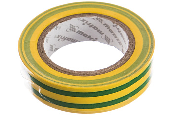 Изолента MATRIX ПВХ, 15 мм х 10 м, желто-зеленая, 150 мкм 88776