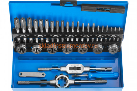 Набор метчиков и плашек Зубр ПРОФЕССИОНАЛ сталь Р6М5, 32 предмета 28110-H32