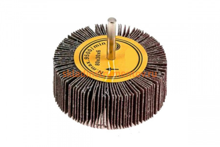 Головка-щётка лепестковая на шпильке (80x30x6 мм; Р40) Orientcraft OCFW80306040