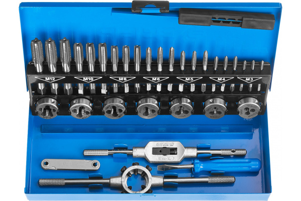 Набор метчиков и плашек Зубр ПРОФЕССИОНАЛ сталь Р6М5, 32 предмета 28110-H32