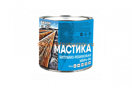 Битумно-резиновая мастика Бизон МБРх-90, 2 л 901302