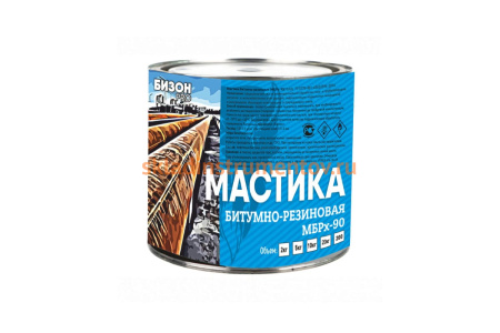 Битумно-резиновая мастика Бизон МБРх-90, 2 л 901302