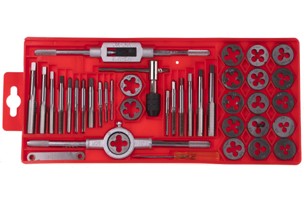 Набор резьбонарезного инструмента 40 предметов, в пластиковом боксе ЗУБР 2810-H40_z01