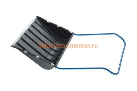 Пластиковый скрепер для снега с П-образной ручкой 750х550х1.3мм, металлическая окантовка СИБРТЕХ Россия 61593