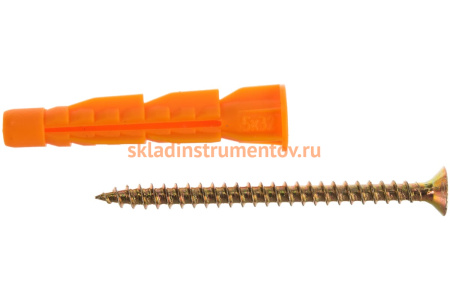 Дюбель универсальный полипропиленовый с оцинкованным шурупом 18 шт. (5х32 мм; ТФ6) ЗУБР 4-301206-05-032