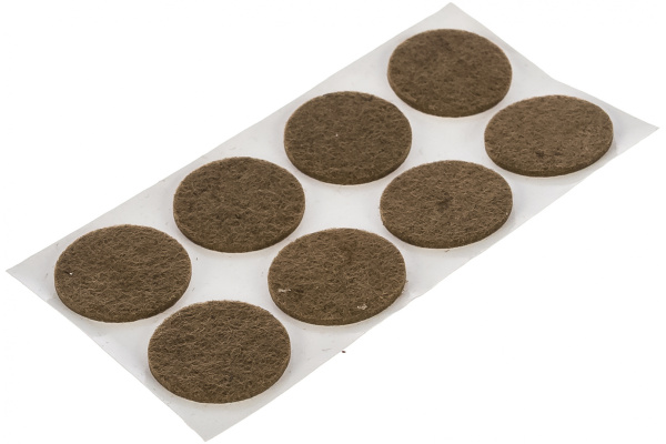 Самоклеящиеся накладки на мебельные ножки Stayer COMFORT фетровые, коричневые, круглые - диаметр 25 мм, 8 шт 40910-25