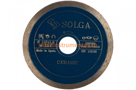 Диск алмазный сплошной (115х22,2 мм) CERAMICS MARBLE Solga Diamant 15700115