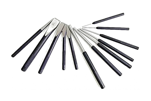 Набор: 3 зубила, 7 пробойников, 1 керн, 1 крейцмейсель 12 предметов FORCE 51229