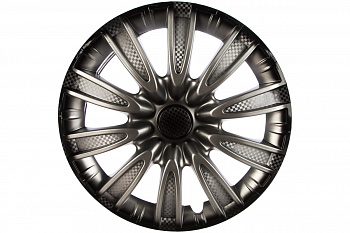 Колесные колпаки Airline 15" Торнадо + , серебристо-черный, карбон, 2 шт. AWCC-15-07