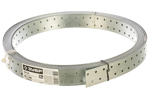 Монтажная перфорированная лента МАСТЕР (40х2 мм; 10 м) Зубр 310245-040 Монтажная перфорированная лента МАСТЕР (40х2 мм; 10 м) Зубр 310245-040