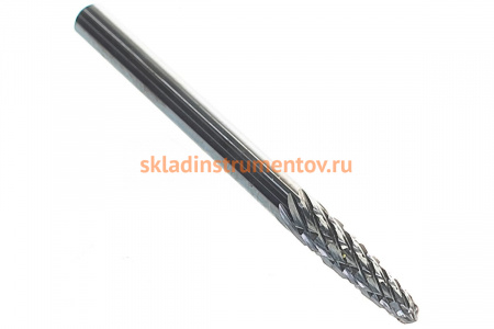 Борфреза твердосплавная сфероконическая с двойной насечкой (3х12.7 мм; хвостовик 3 мм) ПНЕВМО-ТРЕЙД L0313-M03