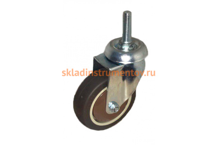 Колесо коричневая мягкая резина крепление болтом М10 SCTG25 50 мм MFK-TORG 7062050