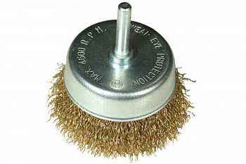 Щетка чашечная покрытая 75 мм со штырем Энкор 9541