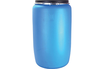 Бочка с крышкой на обруче ТАРА п/э, синяя, 227о 08289