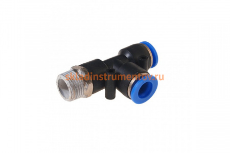 Фитинг Т-образный с наружной резьбой (10 мм; 3/8") для пластиковых трубок ROCKFORCE RF-SPD10-03