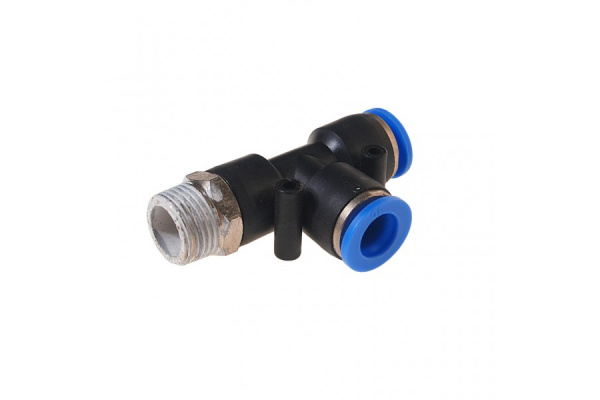 Фитинг Т-образный с наружной резьбой (10 мм; 3/8") для пластиковых трубок ROCKFORCE RF-SPD10-03