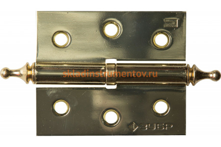 Дверная разъемная петля Зубр Эксперт 1 подшипник цвет латунь PB правая с крепежом 75x63x2.5 мм 2 шт. 37605-075-1R