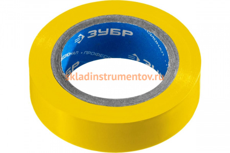 Изолента Зубр ЭЛЕК-10 ПВХ не поддерживает горение 10м /0 13х15мм/ желтая 1233-5_z02