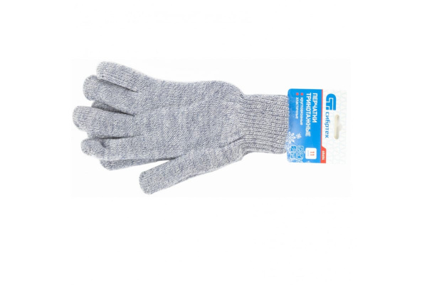 Трикотажные перчатки с двойной манжетой СИБРТЕХ, акрил, цвет серое мулине 68684 Трикотажные перчатки с двойной манжетой СИБРТЕХ, акрил, цвет серое мулине 68684