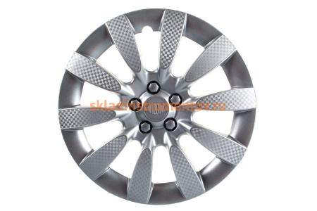 Колесные колпаки Airline 13" Торнадо, серебристые, карбон, 2 шт. AWCC-13-06