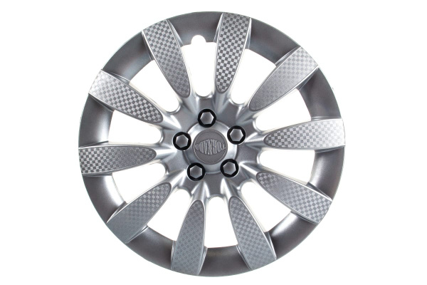 Колесные колпаки Airline 13" Торнадо, серебристые, карбон, 2 шт. AWCC-13-06