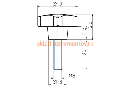 Крестообразная рукоятка KIPP K0148.508X30