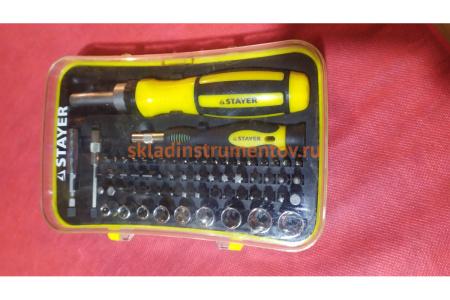 Набор насадок с реверсивной отверткой 65 предметов STAYER MASTER 25310-H65