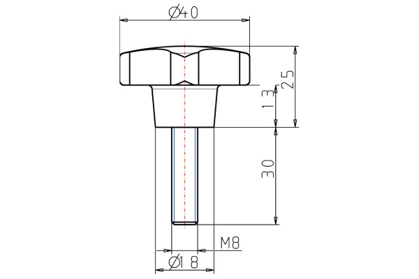 Крестообразная рукоятка KIPP K0148.508X30