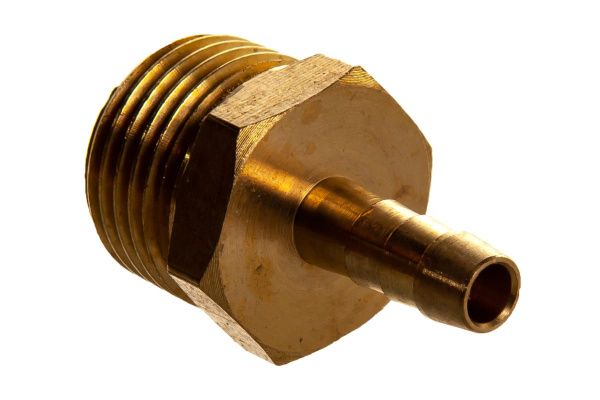 Штуцер пневматический наружная резьба 1/2- елочка 6 мм, 2 шт. + хомуты ROCKFORCE RF-MH08/04