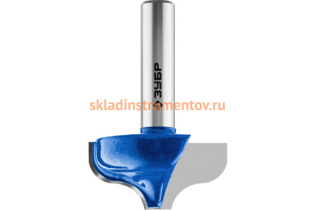 Фреза пазовая фасонная №2 ПРОФЕССИОНАЛ (31.8х16х50 мм; R6.35 мм; хвостовик 8 мм) Зубр 28741-31.8