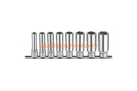 Набор головок 3/8”, 6 гранные (63 мм, 8-19 мм, 8 шт.) FORCE 3082