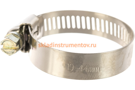 Хомуты Зубр ЭКСПЕРТ нержавеющая сталь, просечная лента 12 мм, 19-44 мм, 4 шт 37815-019-44-4