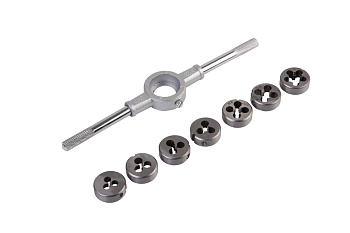 Набор плашек WIEDERKRAFT М3 - 12, 8 предметов, метрическая резьба WDK-DS0312