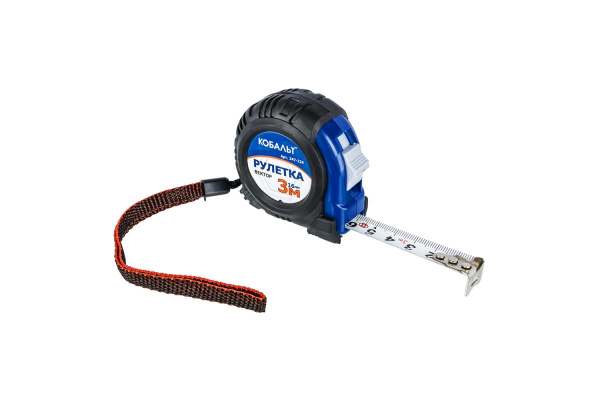 Рулетка (3 м x 16 мм, обрезиненный корпус) КОБАЛЬТ Вектор 247-224