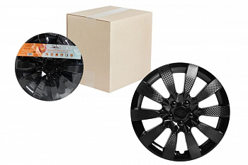 Колесные колпаки Airline 13" Торнадо, черный глянец, карбон, 2 шт. AWCC-13-09