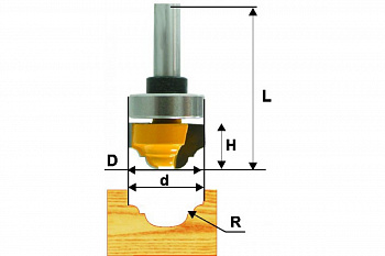 Фреза пазовая фасонная (35х16 мм; R 5.5 мм; хвостовик 12 мм) по дереву Энкор 10637