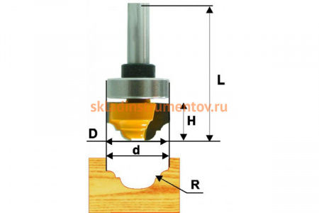 Фреза пазовая фасонная (35х16 мм; R 5.5 мм; хвостовик 12 мм) по дереву Энкор 10637