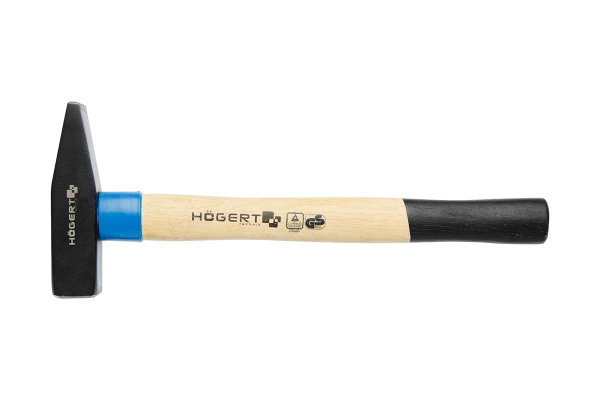 Слесарный молоток HOEGERT TECHNIK кованый, 1000 г, с деревянной рукояткой HT3B010