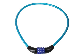 Замок Зубр ПРОФЕССИОНАЛ тросовый, кодовый, с изменяемым кодом, длина троса - 650мм, d 10мм 37262-65_z01