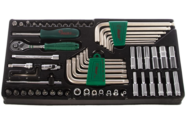 Набор головок и аксессуаров Hans ложемент 1/4" 62шт TT-43