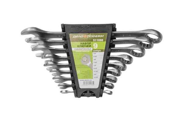 Набор комбинированных дюймовых ключей 9 шт холдер ДТ/10 Дело Техники 511098