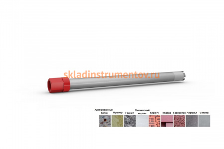 Коронка алмазная HSP (62х450 мм; 1 1/4 UNC) Rothenberger FF41060