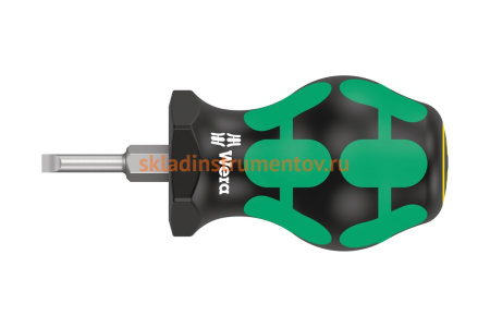 Короткая отвёртка для карбюраторов, шлицевая WERA 335 Stubby SL 4,0x0,8x24,5 мм WE-008841
