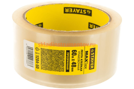 Лента клеящая упаковочная (48 мм; 60 м) Stayer 1204-50