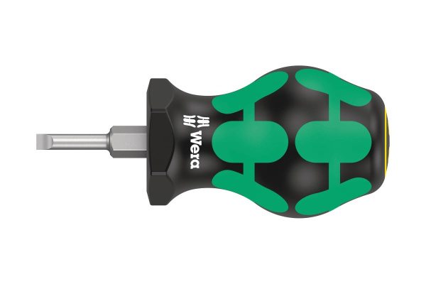 Короткая отвёртка для карбюраторов, шлицевая WERA 335 Stubby SL 4,0x0,8x24,5 мм WE-008841