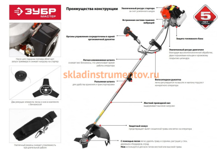 Бензиновый триммер Зубр МАСТЕР КРБ-350