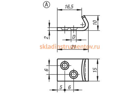 Накидная защелка со скобой KIPP K0050.1421122.9135212