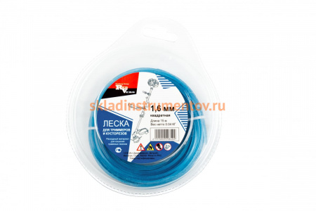 Леска для триммера 1,6 мм, 15 м, квадратная REDVERG 5014464