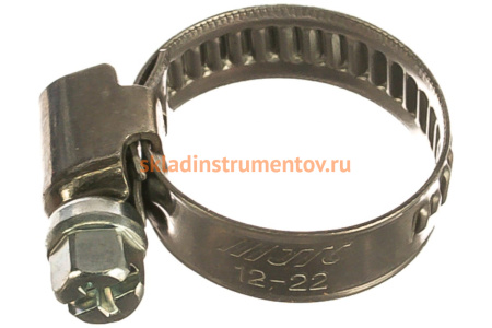 Червячный хомут 12-22мм, нержавеющая сталь JTC-ZN22